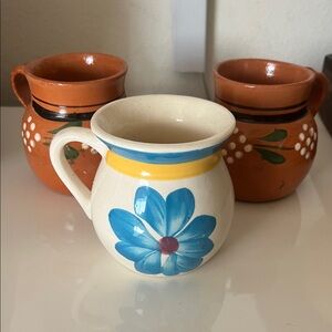 Mexican Talavera Hand Painted Mugs/Flower Vessel